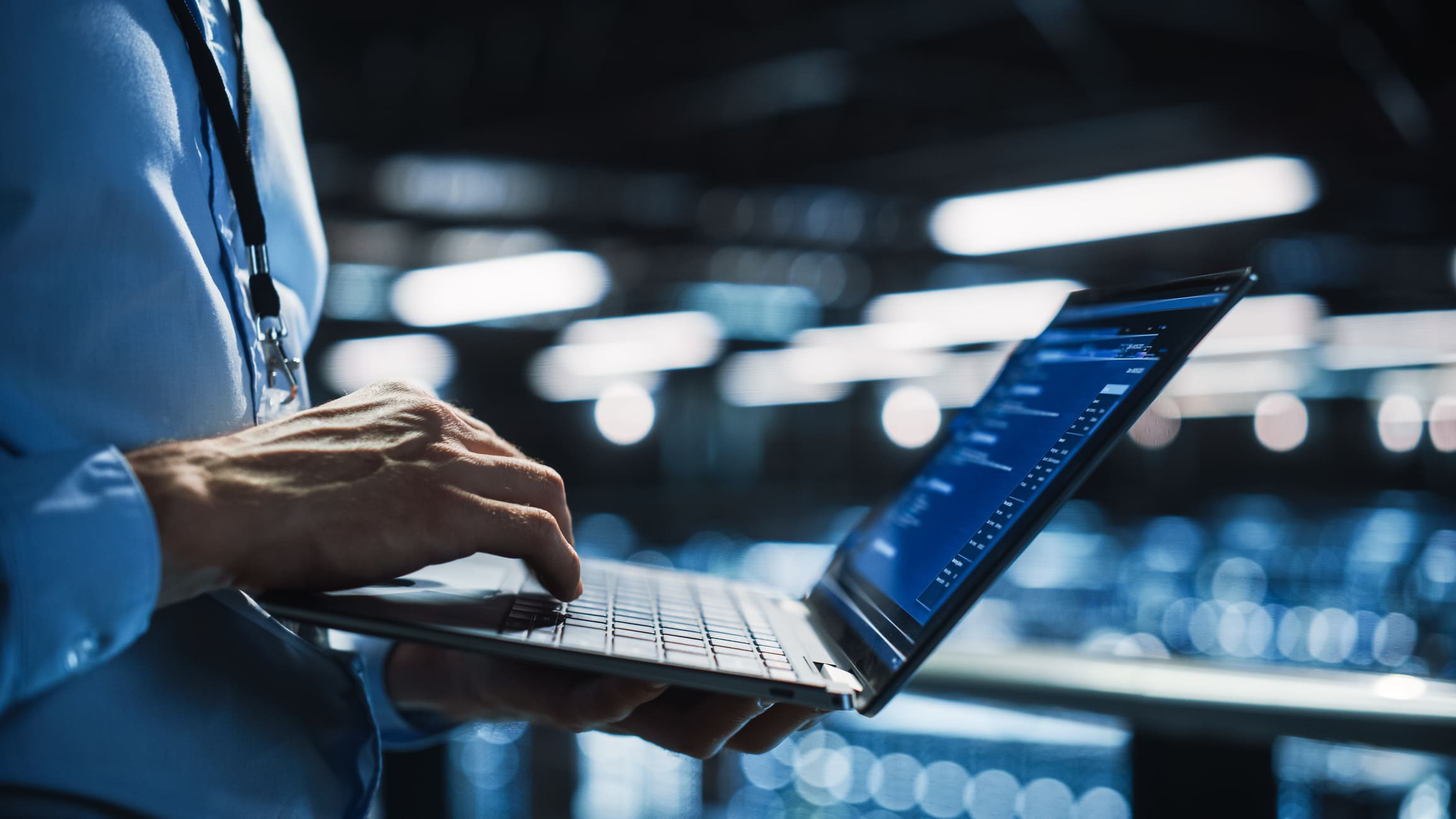 Person Using Digital Laptop Computer